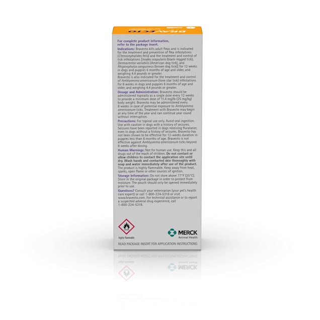 Bravecto Topical Solution for Dogs 4.4 9.9 lbs 3 Month Supply Petco
